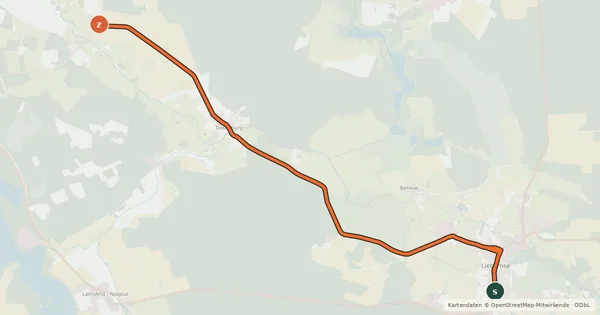 Kartenübersicht der Radroute Radroute 8-18