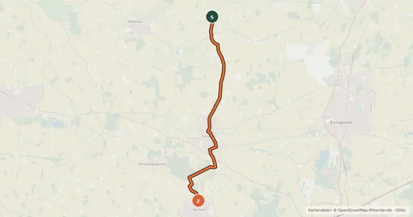 Kartenübersicht der Radroute Radroute 8-70