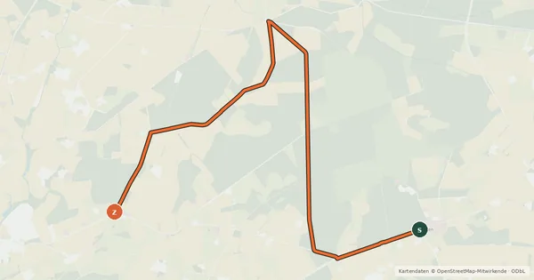 Kartenübersicht der Radroute Radroute 83-84