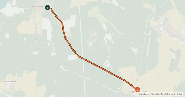 Kartenübersicht der Radroute Radroute 83-86