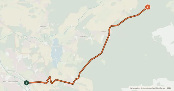 Kartenübersicht der Radroute Radroute 83-89