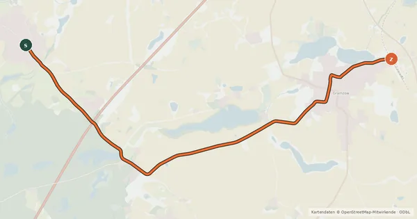 Kartenübersicht der Radroute Radroute 85-86