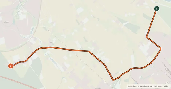 Kartenübersicht der Radroute Radroute 91-92
