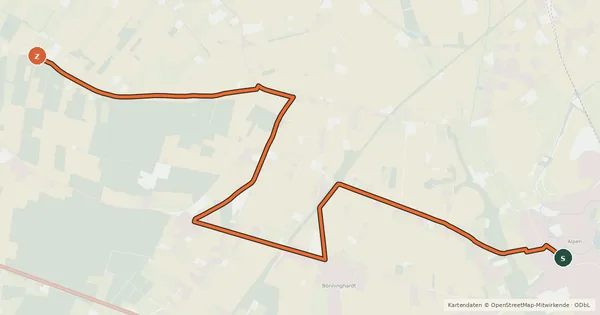 Kartenübersicht der Radroute Radroute 93-96