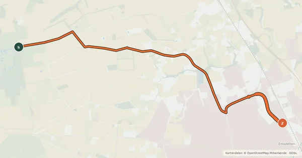 Kartenübersicht der Radroute Radroute 95-99
