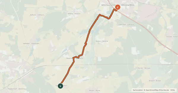 Kartenübersicht der Radroute Radroute 97-98
