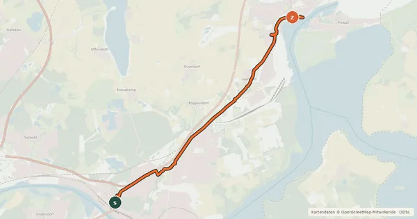 Kartenübersicht der Radroute Radroute (Alltag) HL27 Herrentunnel - Travemünde