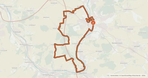 Kartenübersicht der Radroute Radroute Archäologie-Tour
