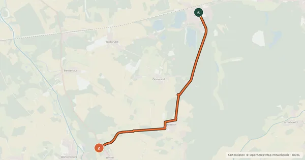 Kartenübersicht der Radroute Radroute EE 14