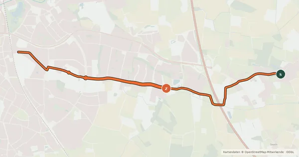 Kartenübersicht der Radroute Radroute Ela43-Elm56