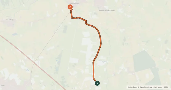 Kartenübersicht der Radroute Radroute Ela78-Hör11