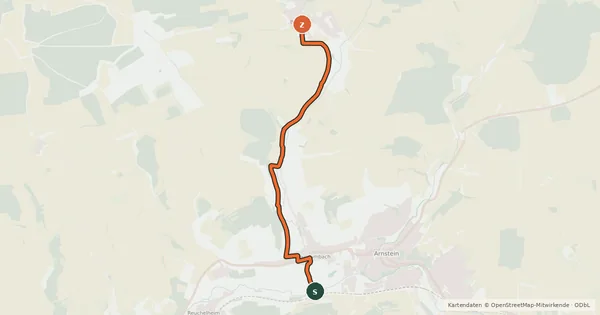Kartenübersicht der Radroute Radroute Heugrumbach-Büchold