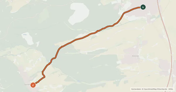 Kartenübersicht der Radroute Radroute KirDan