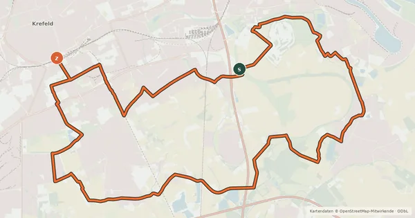 Kartenübersicht der Radroute Radroute Krefeld R5