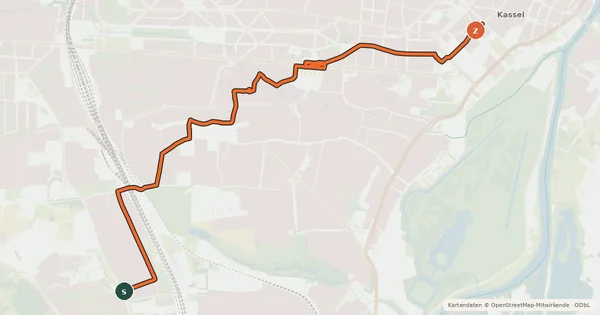 Kartenübersicht der Radroute Radroute KS 9