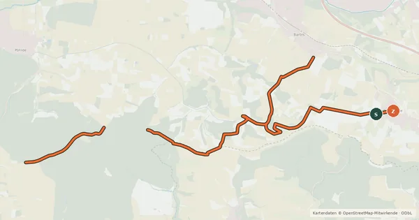 Kartenübersicht der Radroute Radroute LK GÖ V121