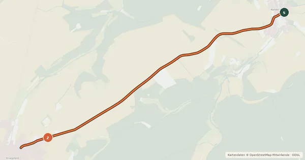 Kartenübersicht der Radroute Radroute NiWi-Kri