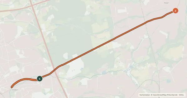 Kartenübersicht der Radroute Radroute NRW
