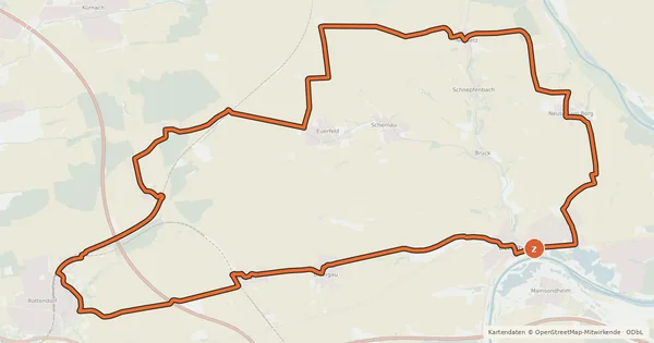 Kartenübersicht der Radroute Radroute Pilger-Tour