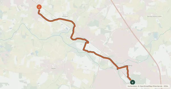 Kartenübersicht der Radroute Radroute Pin20-Tor10