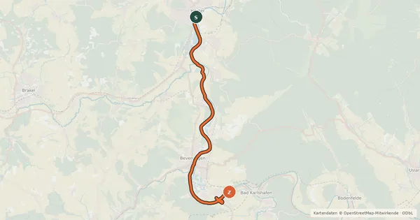 Kartenübersicht der Radroute Radroute R99
