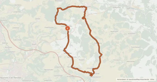 Kartenübersicht der Radroute Radroute Regionalpark Quellenreich - Schleife Lauterhofen