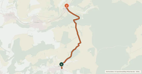 Kartenübersicht der Radroute Radroute Retzstadt-Binsfeld
