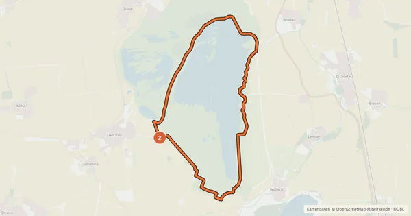 Kartenübersicht der Radroute Radroute Rundweg Werbeliner See