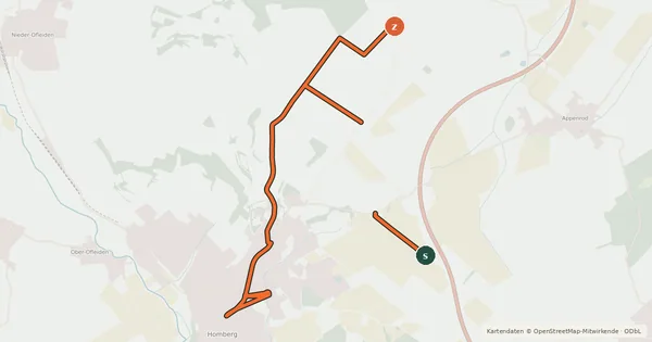 Kartenübersicht der Radroute Radroute RW1