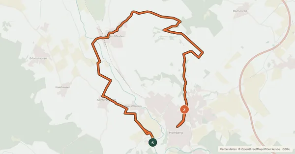 Kartenübersicht der Radroute Radroute RW2