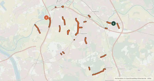 Kartenübersicht der Radroute Radroute SAN