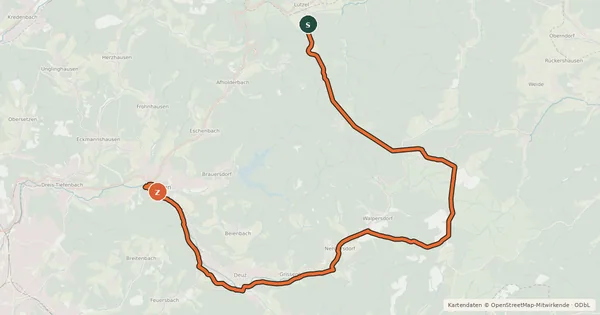 Kartenübersicht der Radroute Radroute SI 7