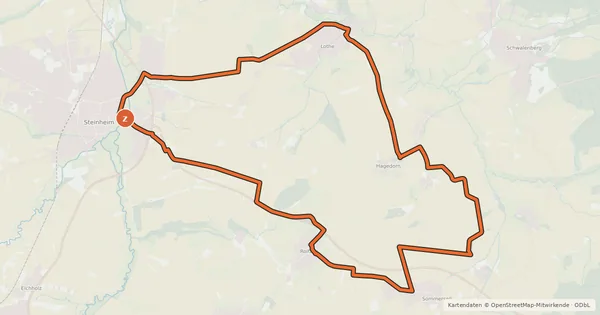 Kartenübersicht der Radroute Radroute Steinheim 2 Grevenburg Tour