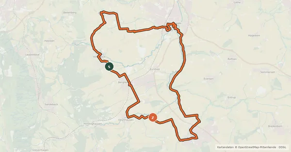 Kartenübersicht der Radroute Radroute Steinheim 5 Kultur Route