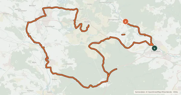Kartenübersicht der Radroute Radroute TIR 12