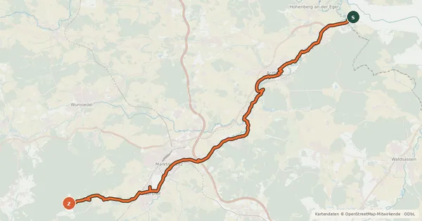 Kartenübersicht der Radroute Radroute Wallenstein Nordroute