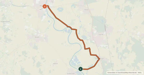Kartenübersicht der Radroute Radroute Weser (alt.)