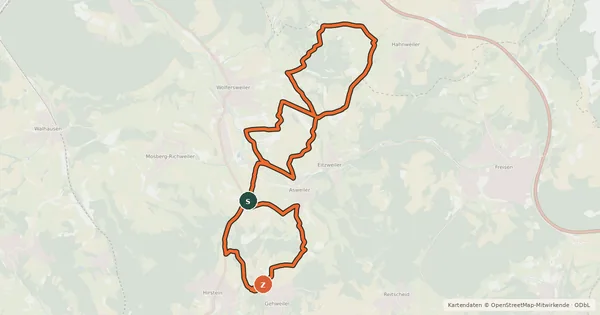 Kartenübersicht der Radroute Radroute WND 1