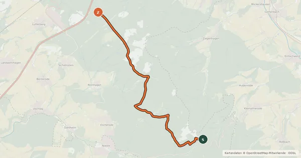 Kartenübersicht der Radroute Radroutennetz Landkreis GÖ E1