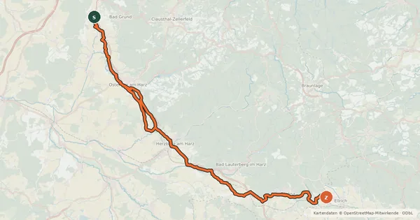 Kartenübersicht der Radroute Radroutennetz Landkreis GÖ R101