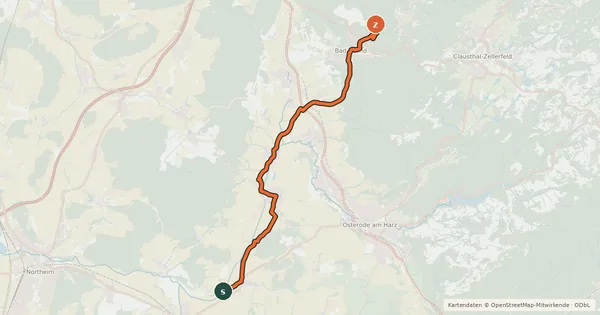 Kartenübersicht der Radroute Radroutennetz Landkreis GÖ R102