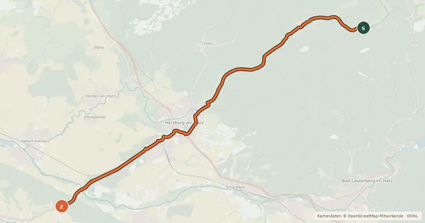 Kartenübersicht der Radroute Radroutennetz Landkreis GÖ R106