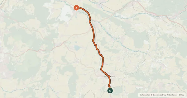 Kartenübersicht der Radroute Radroutennetz Landkreis GÖ R19