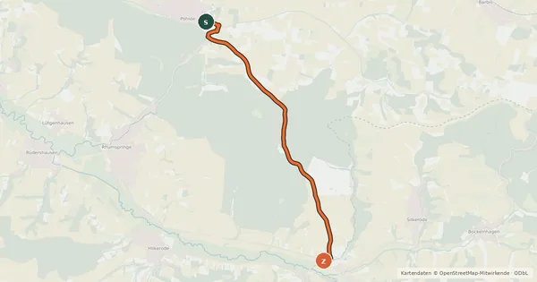 Kartenübersicht der Radroute Radroutennetz Landkreis GÖ V118