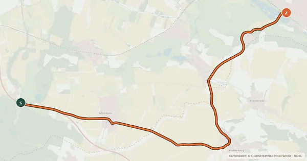 Kartenübersicht der Radroute Radroutennetz Landkreis GÖ V131
