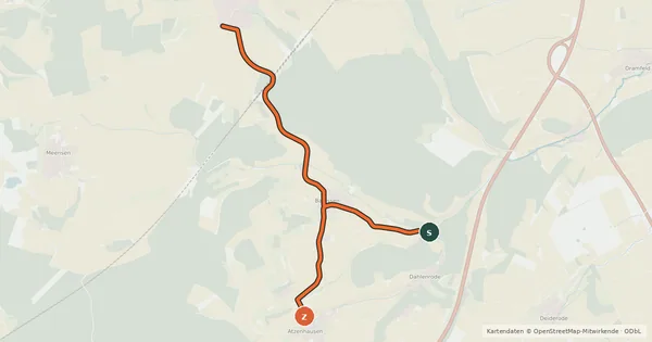 Kartenübersicht der Radroute Radroutennetz Landkreis GÖ V14