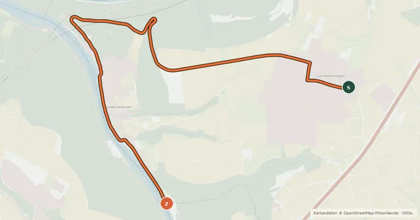 Kartenübersicht der Radroute Radroutennetz Landkreis GÖ V23
