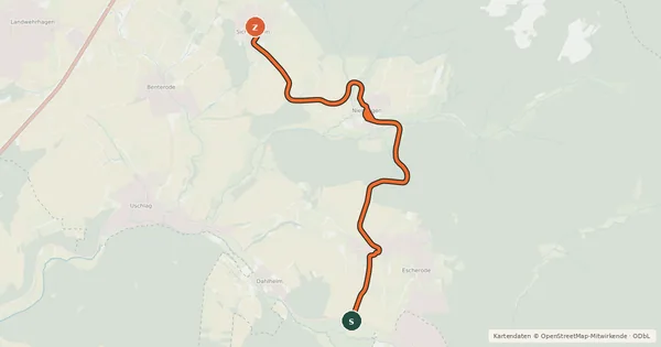 Kartenübersicht der Radroute Radroutennetz Landkreis GÖ V25