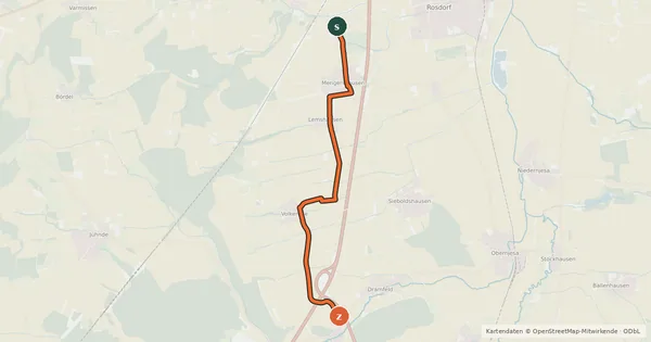 Kartenübersicht der Radroute Radroutennetz Landkreis GÖ V31