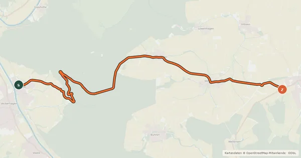Kartenübersicht der Radroute Radroutennetz Landkreis GÖ V36